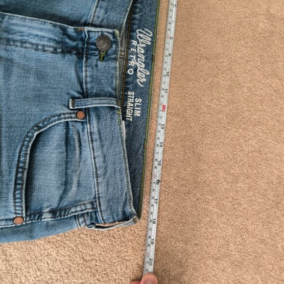 Wrangler Retro Western Cowboy Country Slim Straight Jeans 35x32 - Picture 6 of 8